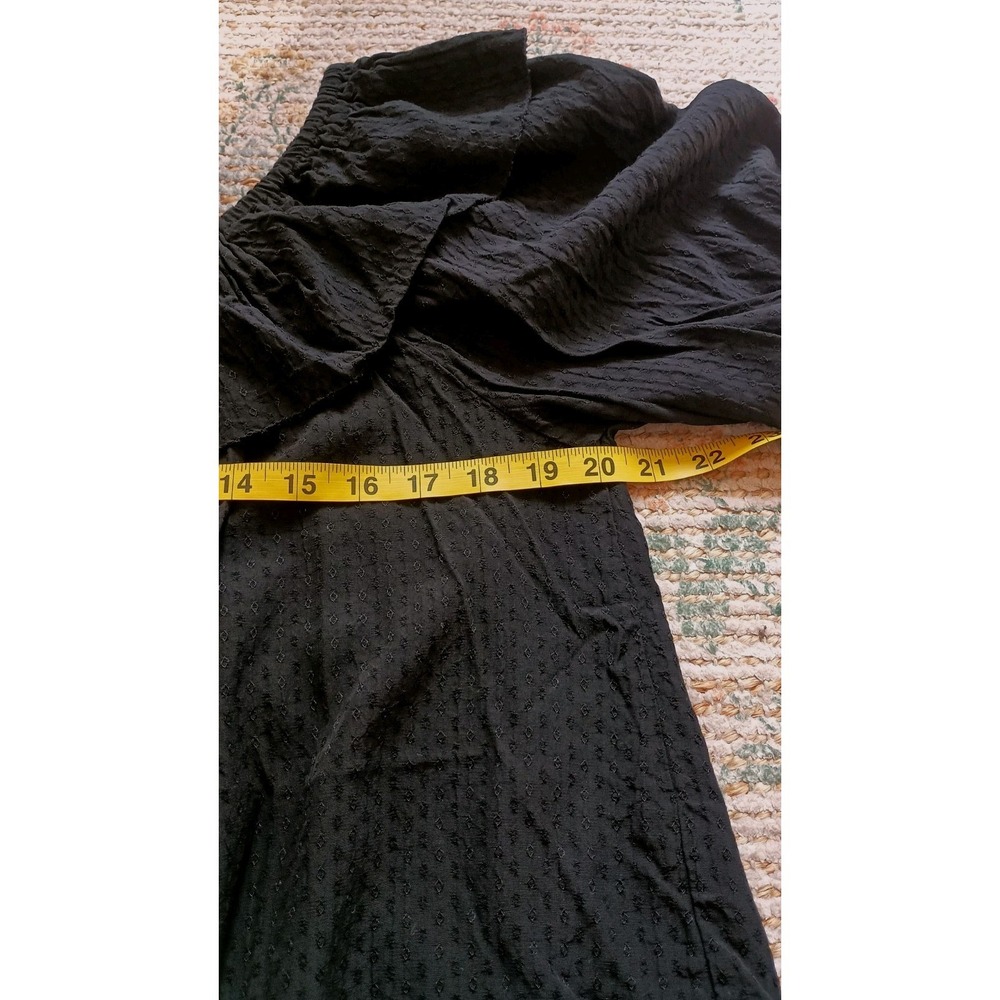 Knox Rose Black Swiss Dot Ruffle Neck Blouse Balloon Sleeve Top M‎ Flowy - Picture 8 of 10